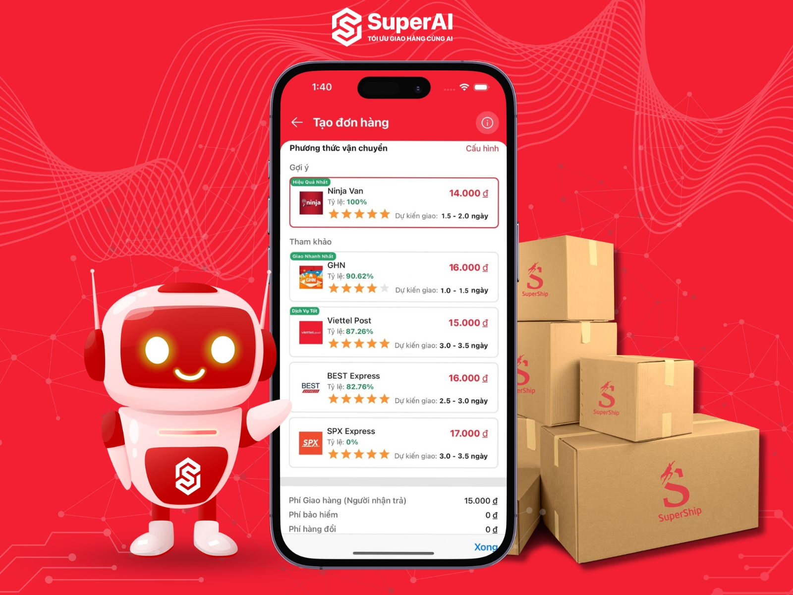 Dịch vụ quản lý chính xác và thông minh của phần mềm giao hàng SuperAI
